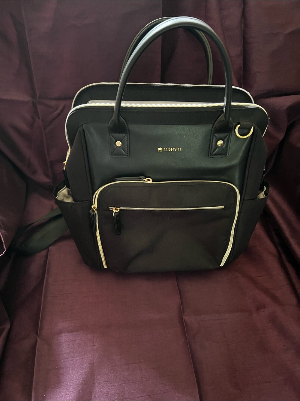 Maven Black Women's Backpack Tote - Black